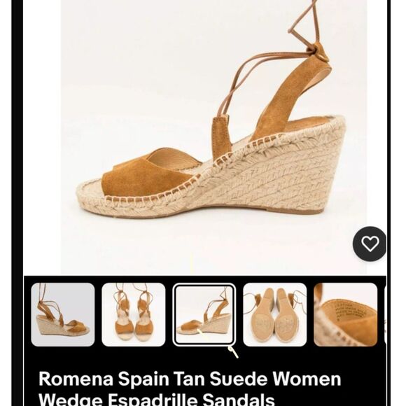 Romena Leather Wedge Espadrille size 40 or 9-9.5 - Picture 1 of 4